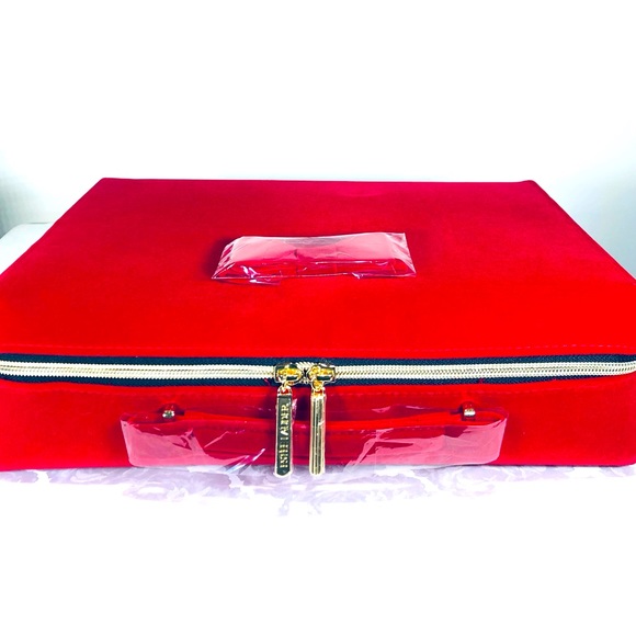 ❤️Estée Lauder❤️Red Velveteen Makeup Cosmetics Travel case Jewelry Storage Bag - Picture 2 of 5